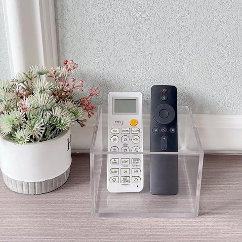 Remote Control Holder, TV Remote Organizer Caddy for Table, Acrylic Remote Storage Box, Clear...