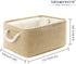 TheWarmHome Decorative Basket Rectangular Fabric Storage Bin Organizer Basket with Handles for Clothes Storage (Beige, Medium-1Pack,13.8L*9.8W*6.7...