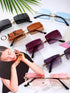Weewooday 6 Pairs Rimless Rectangle Sunglasses Small Vintage Sunglasses Retro Frameless Eyewear for Women Men Travel Outdoor...