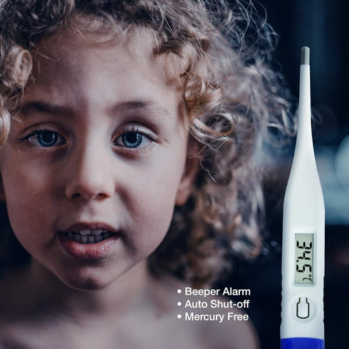 Digital Thermometer for Fever, Quick Reading Waterproof Oral Thermometer with Fever Indicator. Best for Baby Kids and Adults...