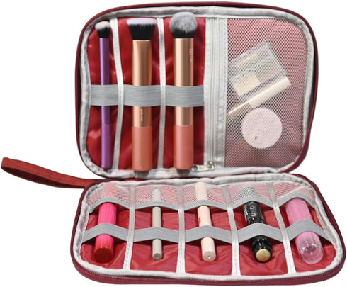 QUEEN Makeup Travel Bag, Cosmetic Bags for Women, Makeup Bag Small, Small Pouch for Purse, Cosmetic Travel Bag, Makeup Organizer Countertop, Skinc...