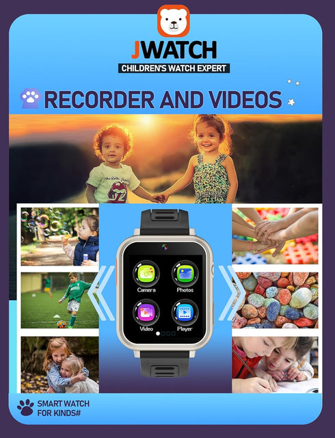 Kids Smart Watch for Boys Girls 6-12 with Pedometer Audio Book Camera Music Player Present Birthday Christmas (Silver Frame Black)…...