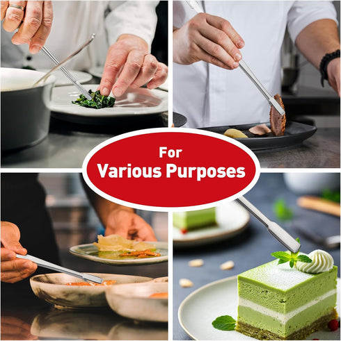 12-Inch Tweezers Tongs, Food Grade Stainless Steel Kitchen Tweezers for Cooking, Roasting, Grabbing Small Objects, Dessert, BBQ...