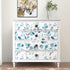 Blue Leaf Wallpaper Peel and Stick Vintage Leaf Contact Paper White Greenery Floral Wallpaper Waterproof Self-Adhesive Wall Covering for Bedroom C...
