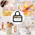 Chenille Letter Clear Makeup Bag, Preppy Cosmetic Bag Clear Snack Bags with Zipper, Stuff Bag Waterproof Sunscreen Bag Travel Toiletry Bag Cosmeti...