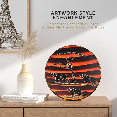 Plate Stands for Display - 4.5 Inch Metal Square Wire Plate Holder Display Stand + Picture Frame Stand Holder Easel for Book, Decorative Plate, Pl...
