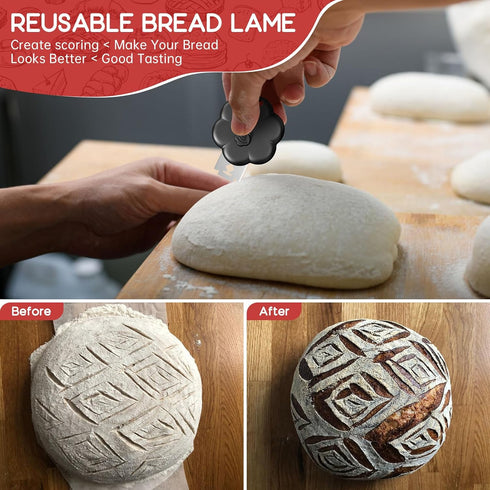Bread Lame Dough Scring Tool - Sourdough Bread Baking Supplies for Sourdough Bread Making and Bread Scoring,Great Gift for Bread Makers.(Black)...