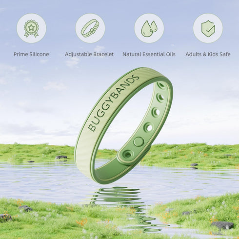 Mosquito Repellent Bracelets, 2 Pack Silicone Mosquito Repellent Bands with DEET Free, Natural & Waterproof Bug Wristbands for Kids and Adults, Ou...