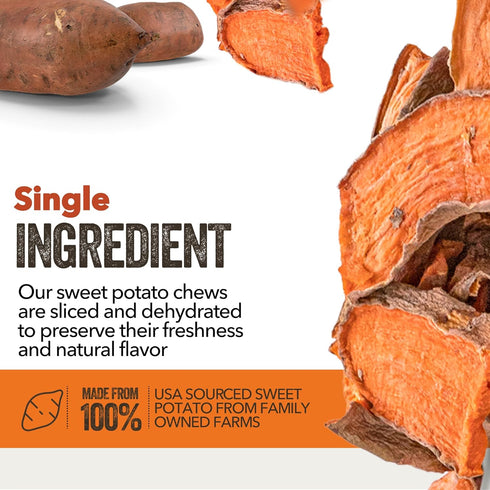Gaines Family Farmstead Sweet Potato Chews, Dog Treats Made in The USA, High in Fiber, Grain Free, No Preservatives, Vegetarian Alternative to Raw...