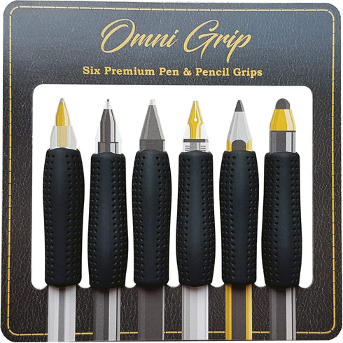 Chrome Cherry Omni Grip 6 Pack with Pen and Pencil Comfort Grips...