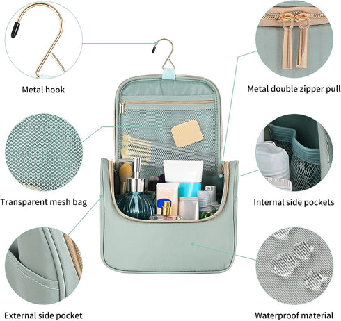 Makeup Bag Travel Cosmetic Bag Hand-Portable Girl Cosmetic Bag For Women Large Toiletry Bag Organizer (Green)...
