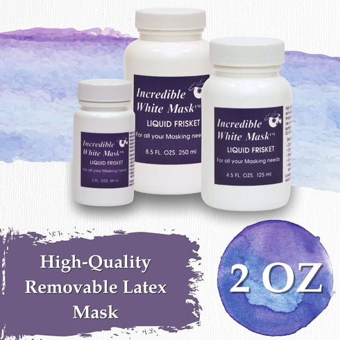Grafix Incredible White Mask Liquid Frisket - Reliable Removable Latex Mask for Water-Based Mediums – Perfect for Use with Alcohol Inks, Watercolo...
