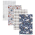 Trend Lab Woodland Wonder 4 Pack Flannel Blankets - Bear Crossings - Blue, Brown, Gray, White; Buffalo Check - White, Gray; Woodland Gnomes - Whit...