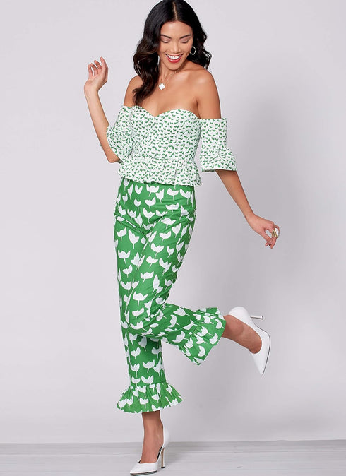 McCall's Patterns McCall's Women's Pants, Crop Tank, Shoulder Top, Sizes 6-14 Sewing Pattern, White...