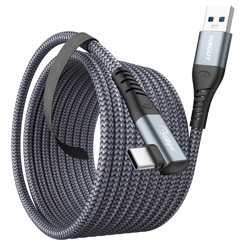 SUNGUY Link Cable 20FT Compatible with Meta/Oculus Quest 3/2/Pico 4 Accessories and PC/Steam VR, 5Gbps High-Speed PC Data Transfer, USB 3.0 Type C...