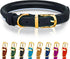 OOPSDOGGY Reflective Rolled Leather Dog Collar for Large Dogs, Adjustable Soft Padded Pet Collar for Large Breed Dogs (L, 14"-18", Black)...