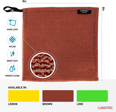 Lunatec Odor-Free Dishcloths. The Perfect Scrubber, Dish Cloth, Sponge and Scouring Pad to Clean Your Dishes, Pots & Pans, and Kitchen Gear. Ideal...