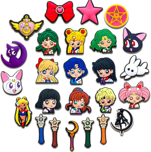 25Pcs Cartoon Shoe Charms for Clog Slides Sandals, Cute Anime Shoe Accessories for Party...