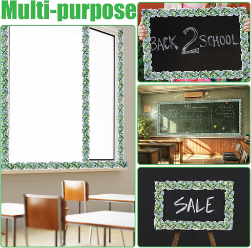 65 Feet Bulletin Board Borders Eucalyptus Border Trim Bulletin Board Classroom Border Trim Eucalyptus Themed Border Sticker for Photo Wall Desks B...