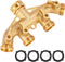 4 Way Heavy Duty Brass Garden Hose Splitter, Hose Connector 3/4", Hose Spigot Adapter with 4 Valves...