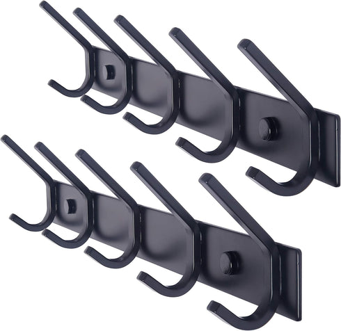 WEBI Coat Rack Wall Mounted,5 Coat Hooks for Hanging Coats,Heavy Duty Metal Double Hook Rack Hook Rail Coat Hanger Wall Mount for Clothes Entryway...