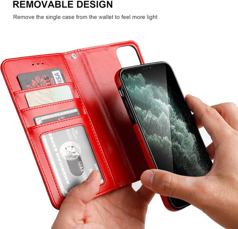 Bocasal for iPhone 11 Wallet Case with Card Holder PU Leather Magnetic Detachable Kickstand Shockproof Wrist Strap Removable Flip Cover for iPhone...