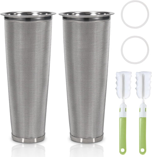 2pcs Cold Brew Filter - Cold Brew Coffee Filter for 64oz Wide Mouth Mason Jar Cold Brew Coffee Maker Pitcher, 304 Stainless Steel Mesh Cold Brew S...