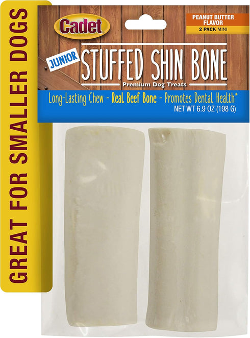 Cadet Junior Stuffed Shin Bones - Highly Digestible, High Protein, Long-Lasting Dog Chew Bone for Aggressive Chewers, Supports Dental Health, - Pe...