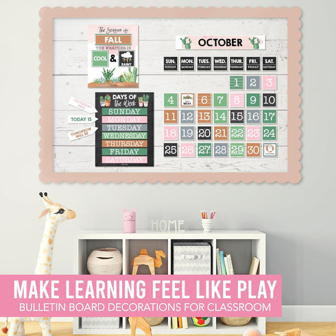 Hadley Designs Cactus Classroom Calendar Set Bulletin Board Sets for Teachers - School Calendar for Classroom, Classroom Calendar Bulletin Board S...