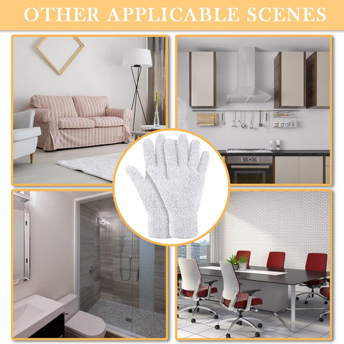Bencailor 4 Pairs Microfiber Dusting Gloves Washable Reusable Cleaning Gloves Mittens for Plants House Cleaning Car Blinds...