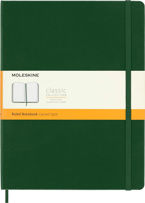 Moleskine Notebook, Extra Large, Ruled, Myrtle Green, Hard Cover (7.5 x 9.75)...