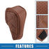 Car Shift Knob Cover with Breathable Design Universal Vehicle Interior Shift Gear Cover Trim Accessories Decorative Faux Leather Brown...