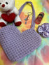 JESSICA Cotton Boho Macrame Handmade Heart Shaped Handbag Birthday Ladies Gift, lavender....