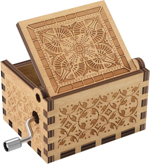 You are My Sunshine Wood Music Boxes,Laser Engraved Vintage Wooden Sunshine Musical Box Gifts for Girlfriend,Boyfriend,Family Friends,On Birthday,...