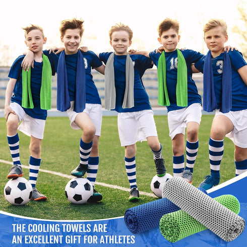 12 Pieces Cooling Towels for Hot Weather Soft Breathable Cold Towel Yoga Towels for Sweat, Sports, Workout, Fitness, Gym, Running, Travel Camping,...