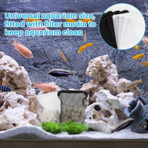 10pcs Aquarium Filter Media Bags - Mesh Filter Bags Reusable Bags With Zipper for Activated Carbon Ceramic Rings Filter Balls Fish Tank Pond 5.9 X...