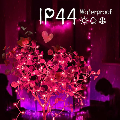 Christmas Pink Mini String Lights - 100 Count 25 Feet Detachable Incandescent Bulb Waterproof Fairy Lights Plug in for Indoor Outdoor Party Patio ...