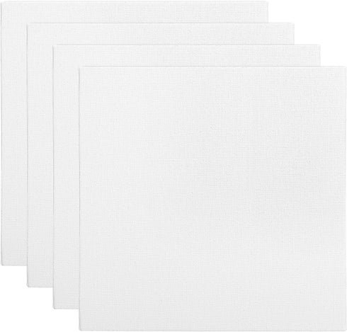 PATIKIL 6x6 Canvas Boards for Painting, 4Pack 100% Cotton Square Triple Primed Stretched Blank Canvas Panel for Acrylic, Oil, Tempera Paints, Whit...