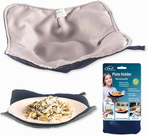 Jokari Microwave Plate Holder Cozy Heat Resistant Microwave Safe Plate Caddy Protects Hands from Hot Dishes Lap and Surface Protector for Leftover...