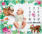 Watercolor Flowers Jungle Baby Sloth Monthly Milestone Blanket - Soft Fleece Blanket for Baby Girls - Perfect Age Photo Props and Newborn Baby Gif...