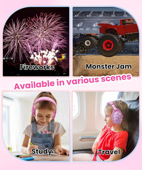 ZOHAN EM030 Noise Cancelling Headphones with Thicker Ear Pads, Adjustable Kids Ear Protection for Monster Jam, Concerts, Fireworks, Air Shows - Pi...
