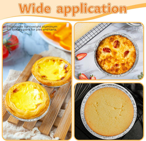 50 Pack 4" Round Tart Pie Foil Pans Disposable Pans Aluminum Foil Tart & Pie Tins Pans for Baking,Cooking,Storage or Reheating...