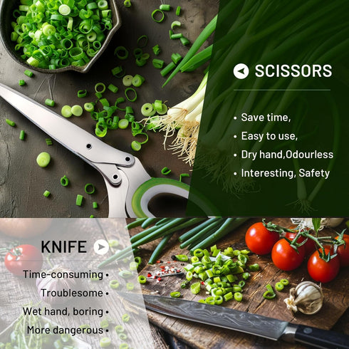 Herb Scissors, Premium Stainless Steel 5 Blade Kitchen Salad Scissors Dishwasher Safe, Sharp and Convenient 5 Blade Kitchen Scissors with Safety C...