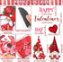 30 Pcs Valentine's Day Refrigerator Magnets Refrigerator Sticker Gnome Heart Love Garage Door Magnets Sticker Car Reflective Magnet for Valentine'...