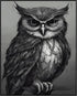 Posterizer 1 pcs- majestic black and white owl print-Gothic Art-Art for Animal Lovers- Living Room Bedroom Decor- unframed wall art...