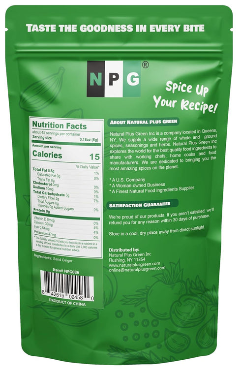 NPG Dried Galangal Root Sand Ginger Sliced 8 Ounce, Natural NON GMO Kulinjan Alpinia Galanga Chinese Galangal Sand Ginger Slices, Herb Spices Ingr...