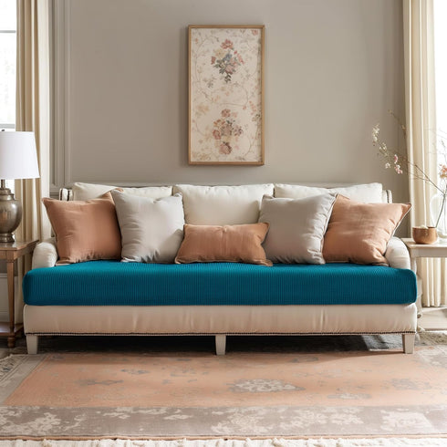 SUBRTEX Stretch Couch Cushion Cover, Sofa Cushion Furniture Protector, Couch Seat Slipcover, High Elasticity for RV Living Room (Sofa Cushion, Blu...