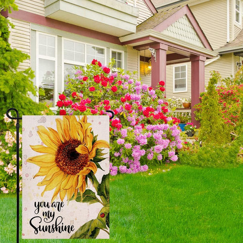 You are My Sunshine Sunflower Garden Flag 12.5 x 18 Inch Vertical Double Sided, Spring Summer Seasonal Yard Outdoor Decoration...