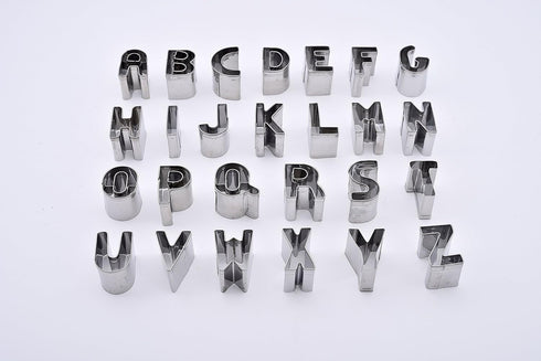SurgeHai 26-Piece Small Alphabet Cutters Set (A - Z), Stainless Steel Decorating Tools Letters Fondant Cutters...