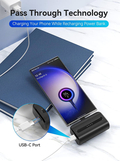 LVFAN USB C Portable Charger, 6600mAh Mini Power Bank Fast Charging, Portable Phone Charger Backup Battery for iPhone 15/15 Plus/15 Pro/15 Pro Max...
